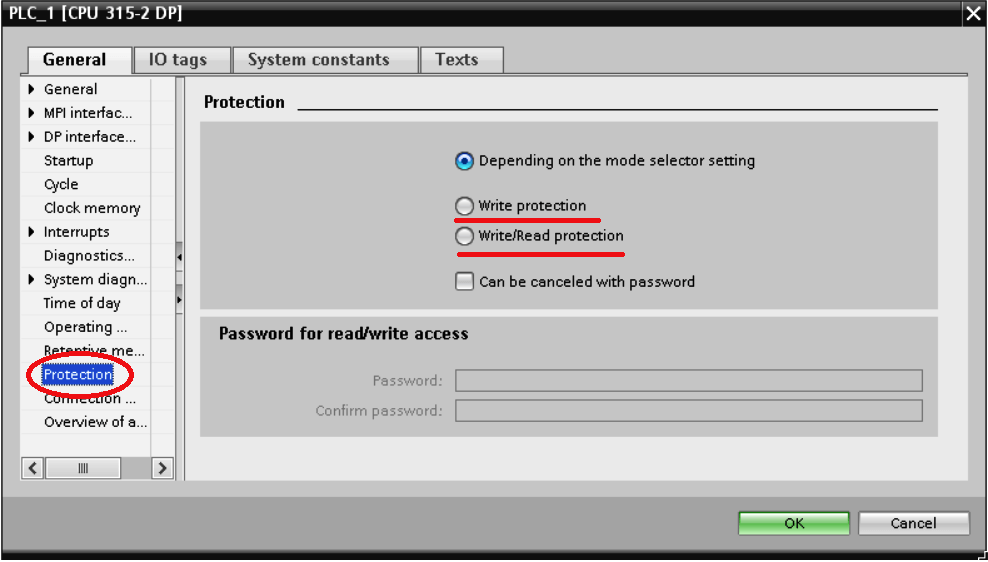Siemens PLC Write Protection